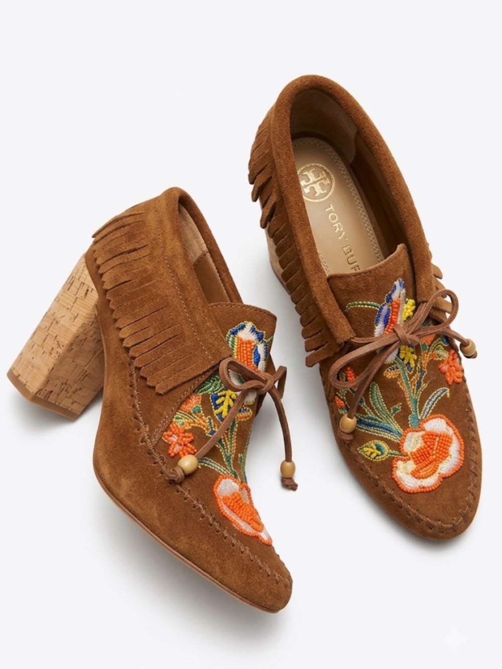 Tory Burch Huntington Fringe High Heel Ankle Boots Shoes
Women Size 6 1/2 M